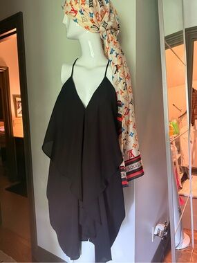 Vizio Black Backless Spaghetti Strap Dress
